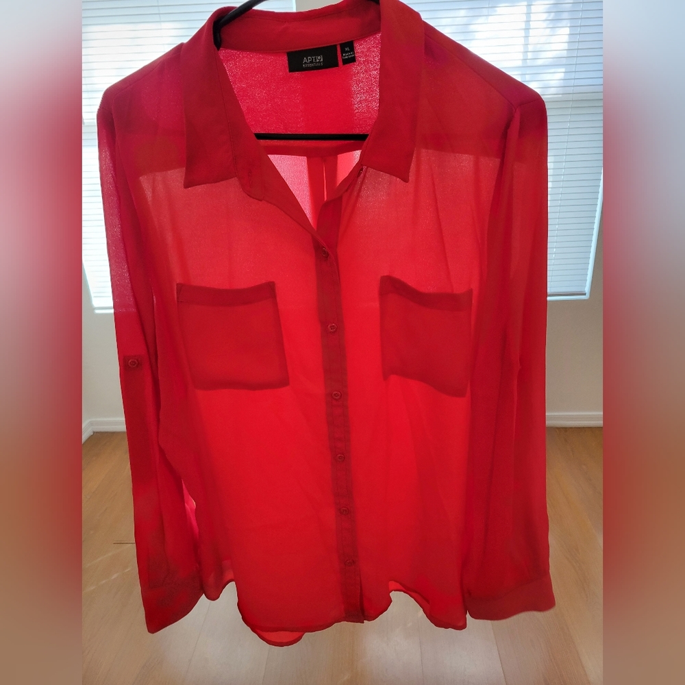 Apt 9 essentials Red Blouse size XL